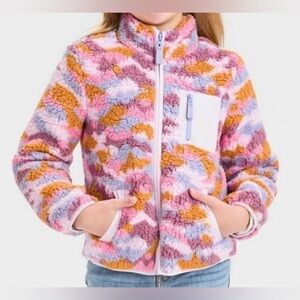 Cat & Jack Girls Full Zip Sherpa Jacket - Size L (10/12)